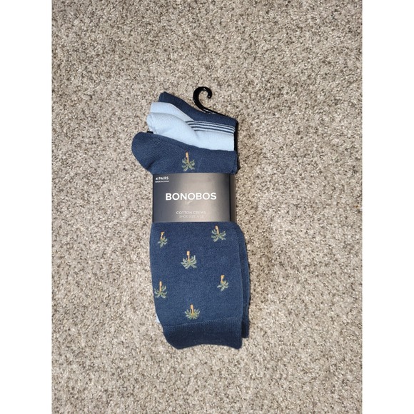 Bonobos Other - 4-Pairs Bonobos Mens Size 6-12 Cotton Crew Blue SocksBusiness Casual Workwear